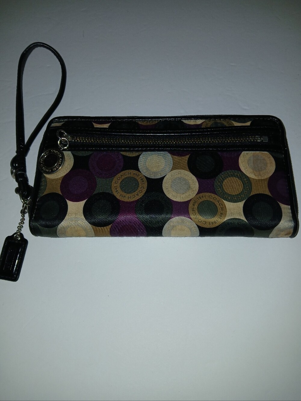 Coach Snaphead Circle Passport Stamp Pattern Wristlet Y2K